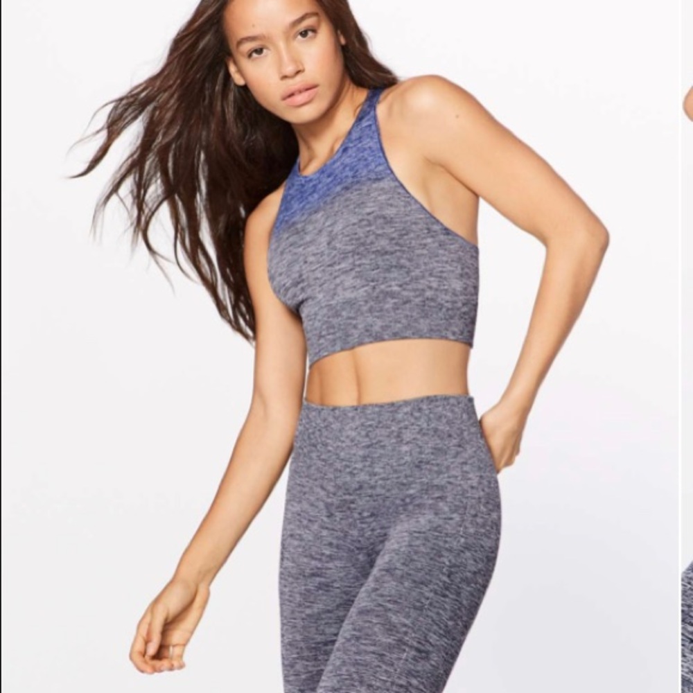 Lululemon Balance & Resist Crop Tank, Blue/Gray Fade, Size 4